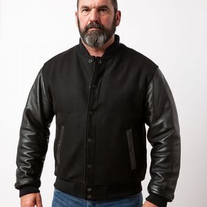 Harley Davidson Jacket Mens Leather/Wool Blend Varsity Jacket Sz S (runs big)